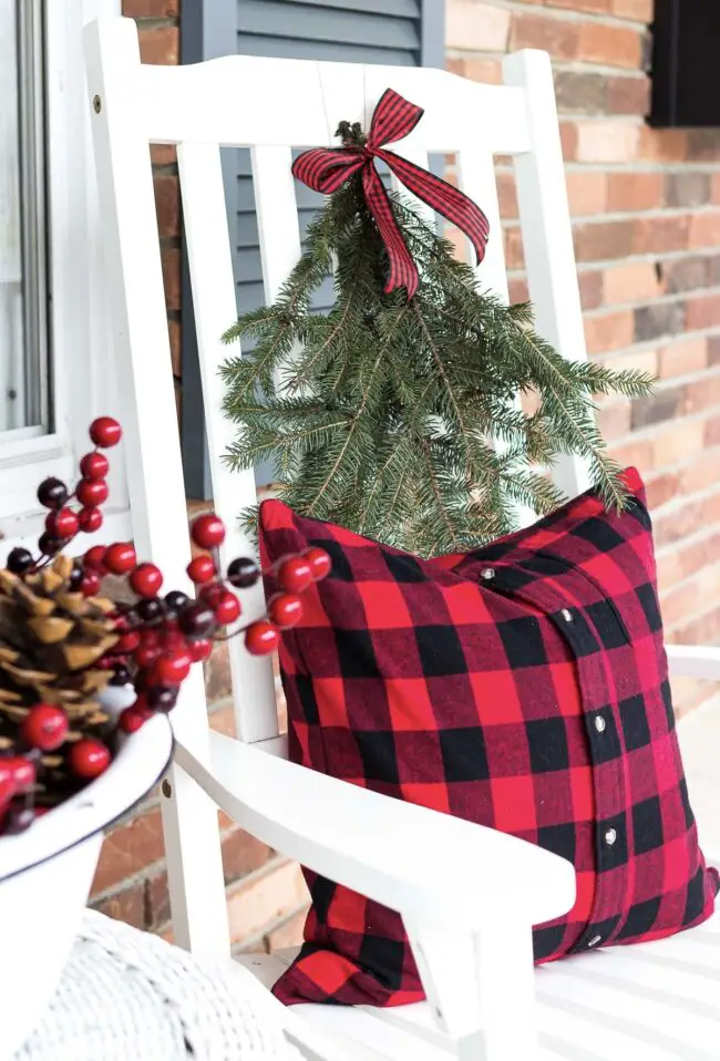 Charming Buffalo Check Front Porch Decor