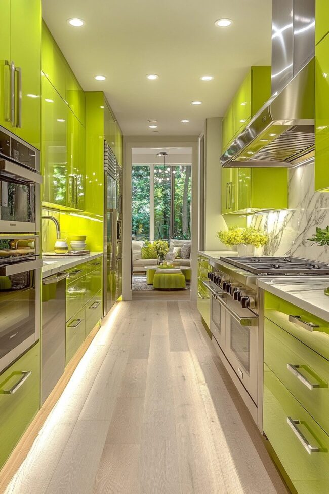 Lively Kitchen with Neon Green Accents