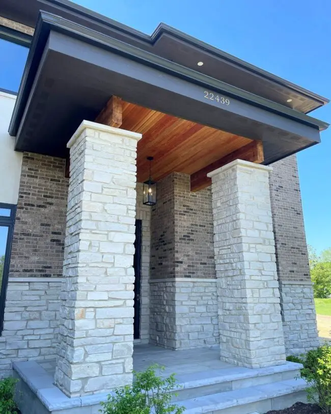 Stone and Brick Accents for Grand Entrance