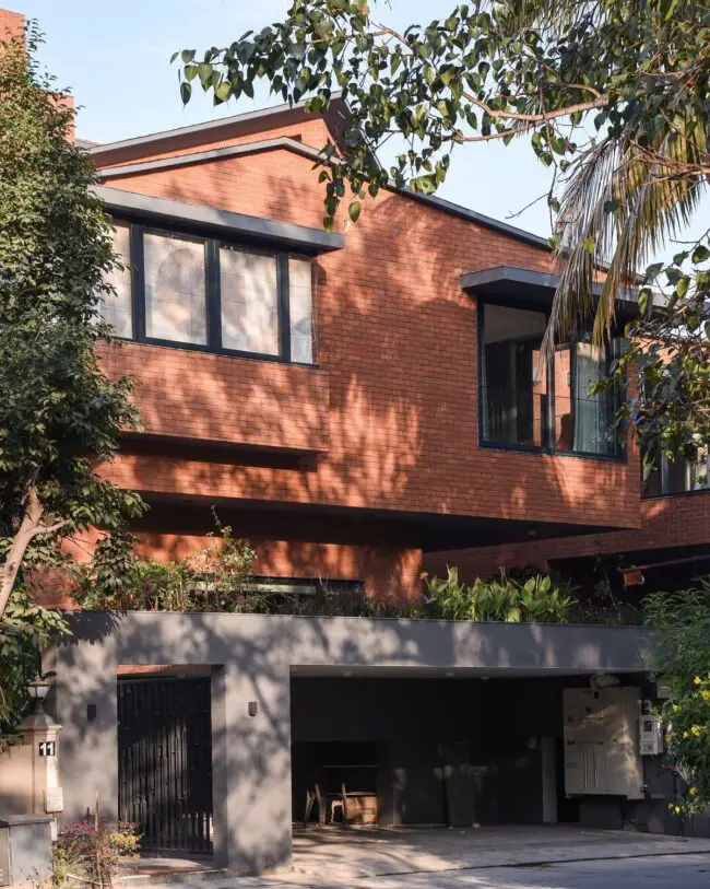 Contemporary Red Brick Home with Clean Lines