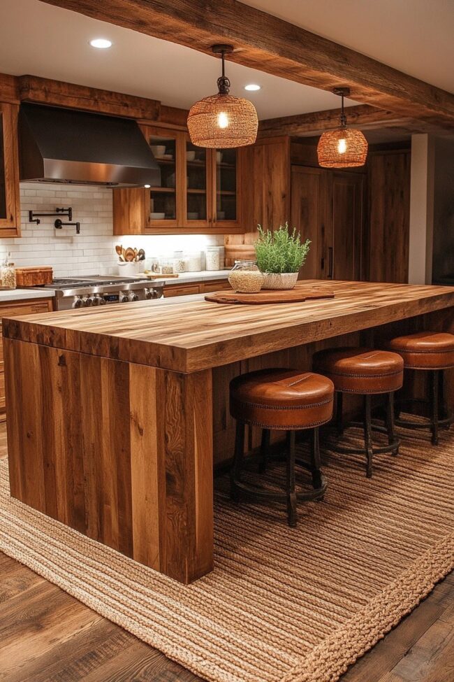 Inviting Wooden Accents in Kitchens