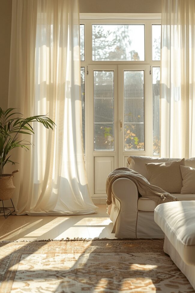 Luxurious Silk Window Drapes