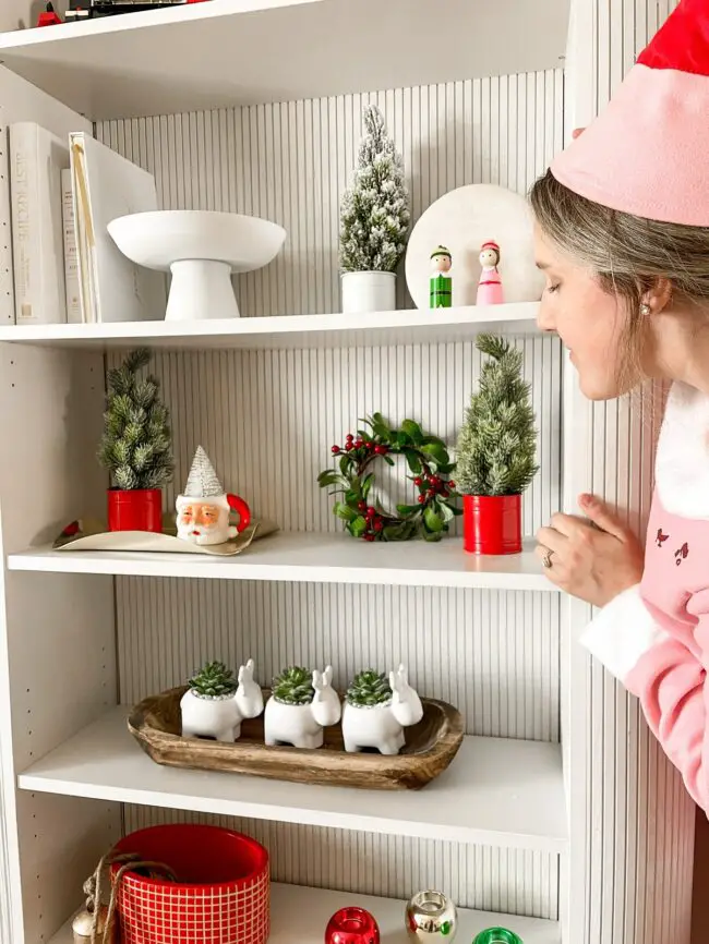 Festive and Cheerful Holiday Shelf Decor