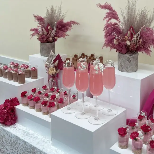 Chic Pink Beverage Presentation Ideas