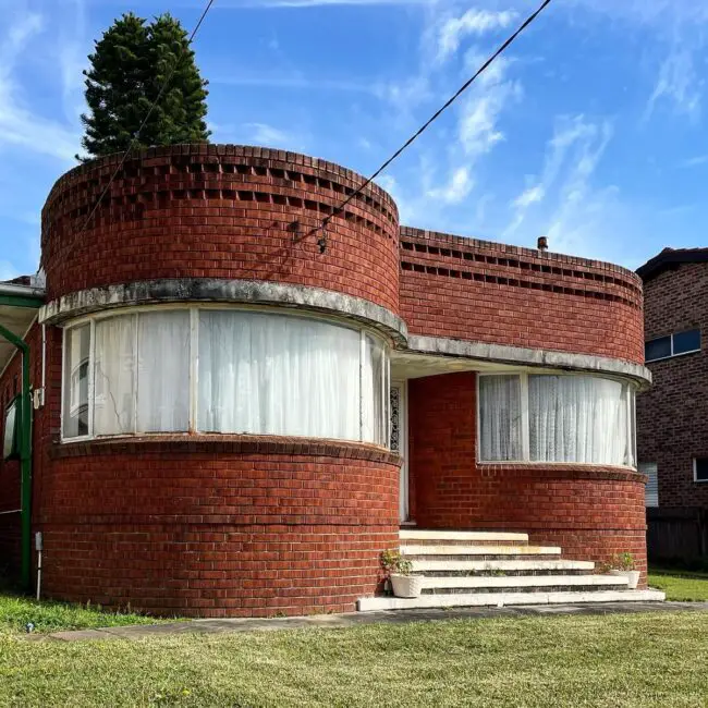 Art Deco-Inspired Circular Brick Structure