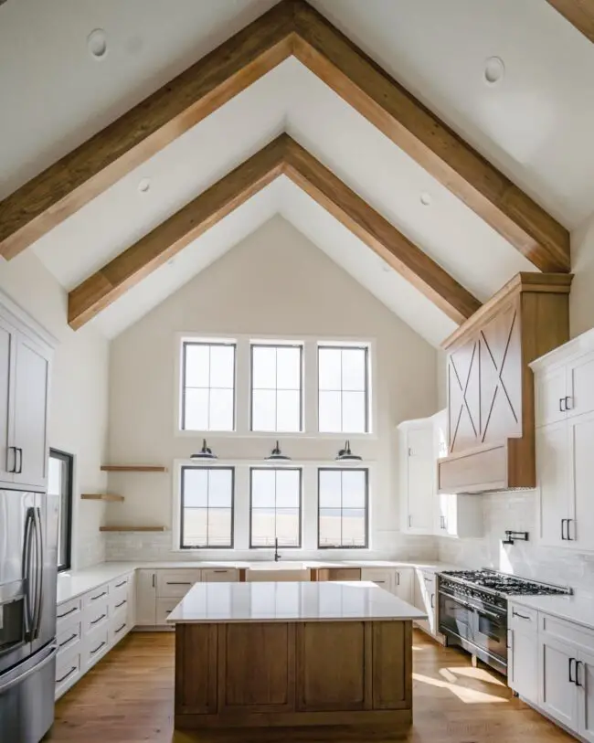 Spacious Island Under Vaulted Ceilings