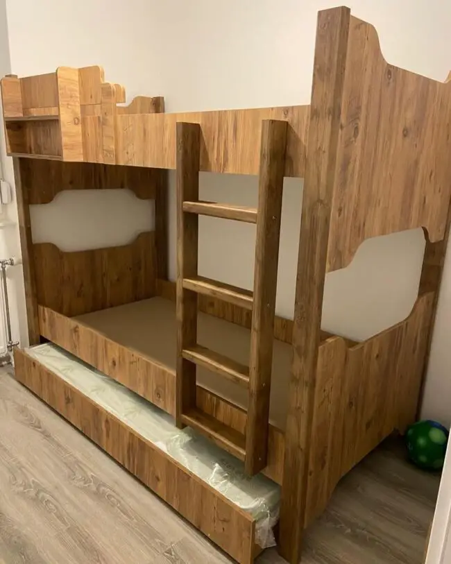 Rustic Loft Bed with Trundle