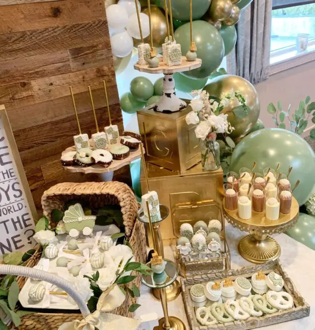 Rustic Sage Green and Gold Table Setting