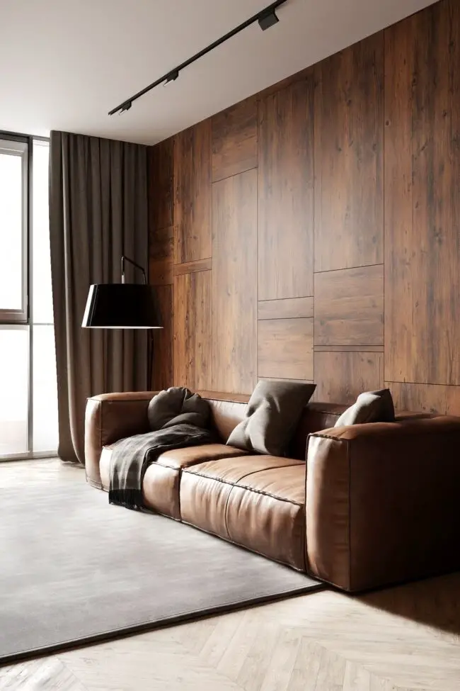 Elegant Simplicity in Wood and Leather