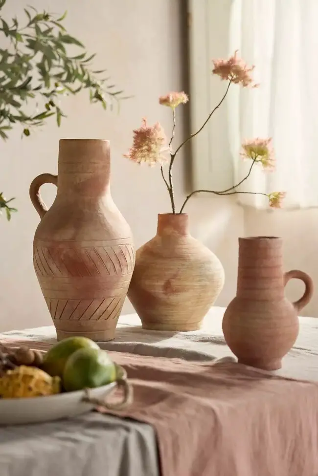 Handcrafted terracotta pitchers