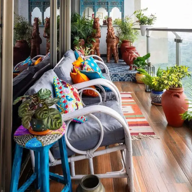 Vibrant Indian-Inspired Balcony