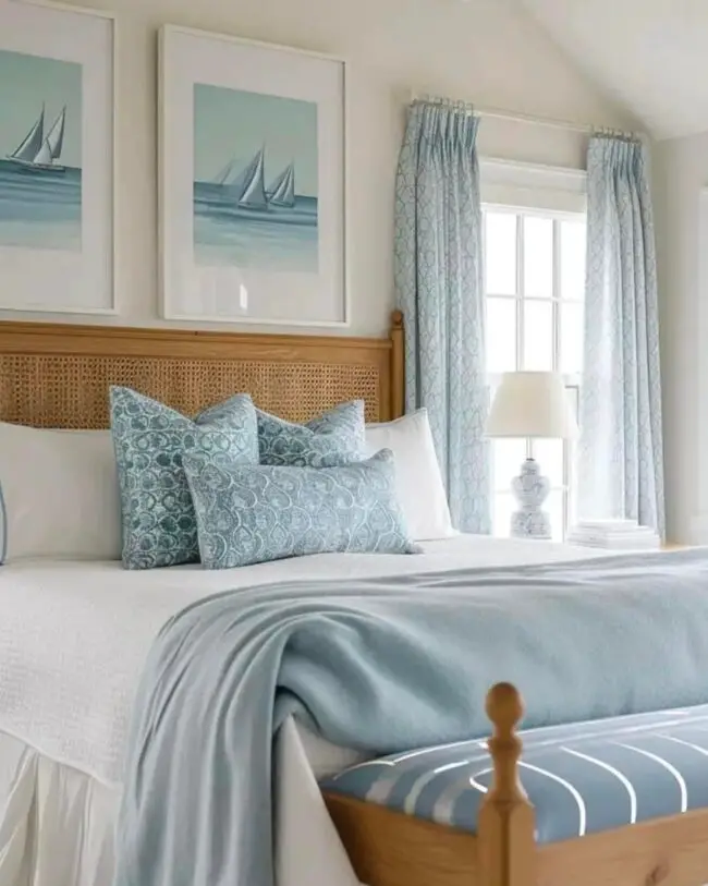 How to Keep Your Boho Coastal Bedroom Light and Airy Year-Round