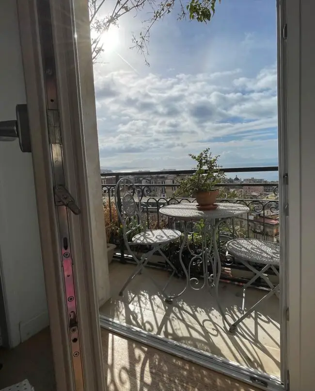 Romantic Balcony with a City View