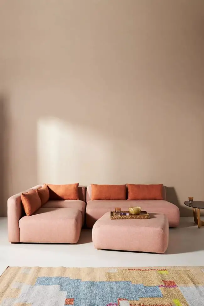 Minimalist Coral Sofa for Spacious Rooms