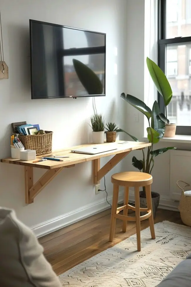 Space-Saving Folding Tables for Walls