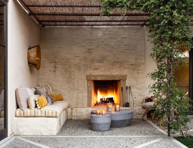 Mediterranean Escape with Stucco and Fire