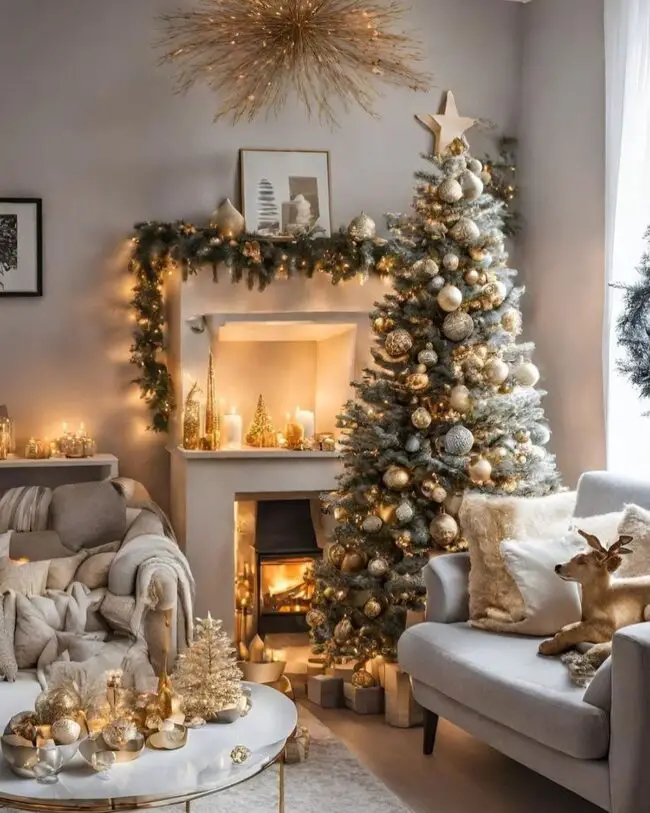 Cozy Farmhouse Christmas Setting