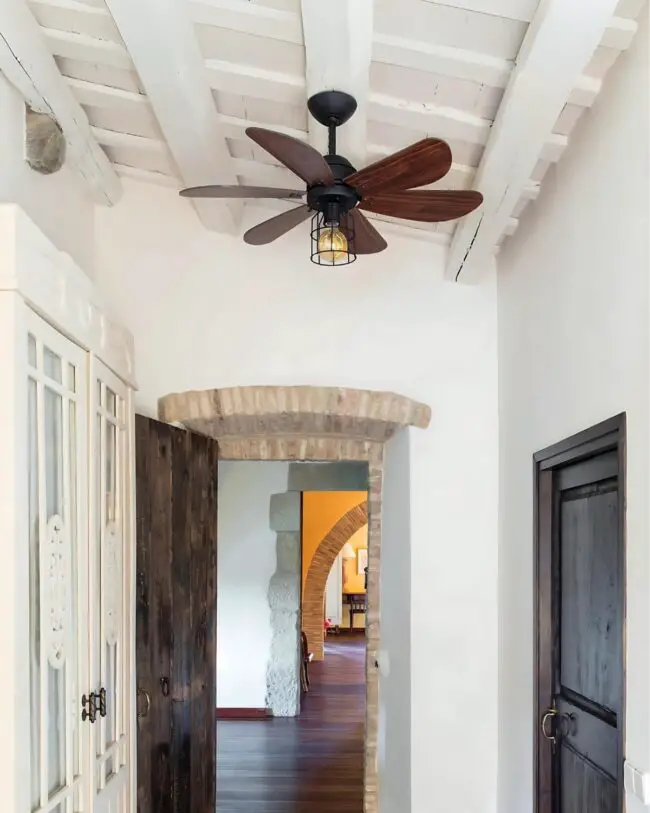 Rustic Hallway Ceiling Fan