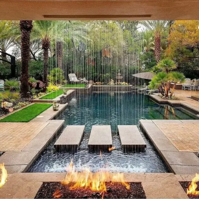 Bold Fire and Water Feature