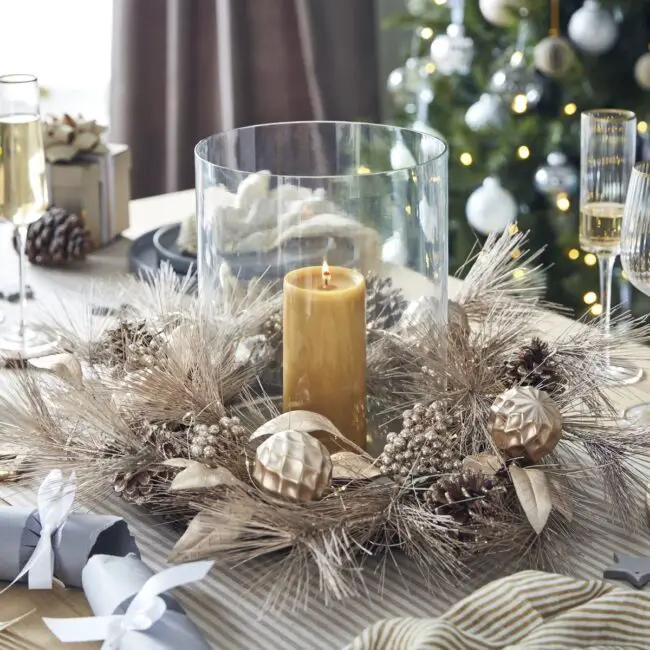 Chic Gold Glass Centerpiece