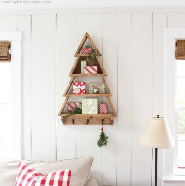 Rustic Wooden Christmas Tree Display