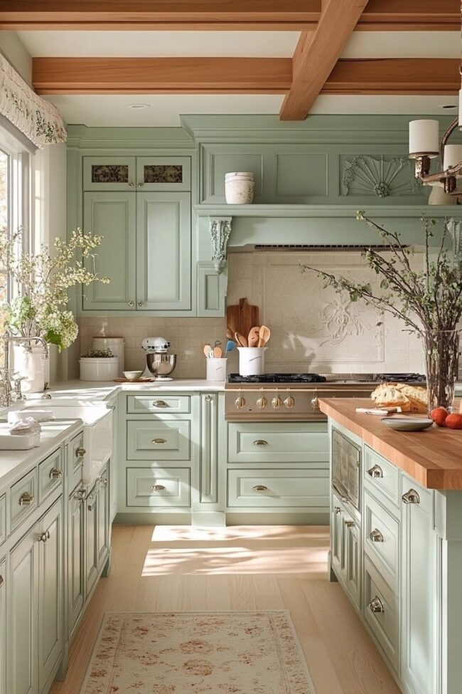 Refreshing Pastel Green Kitchen Vibes