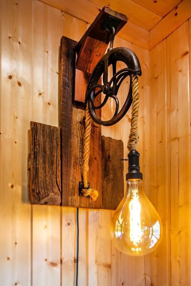 Industrial Pulley Pendant for a Bold Look