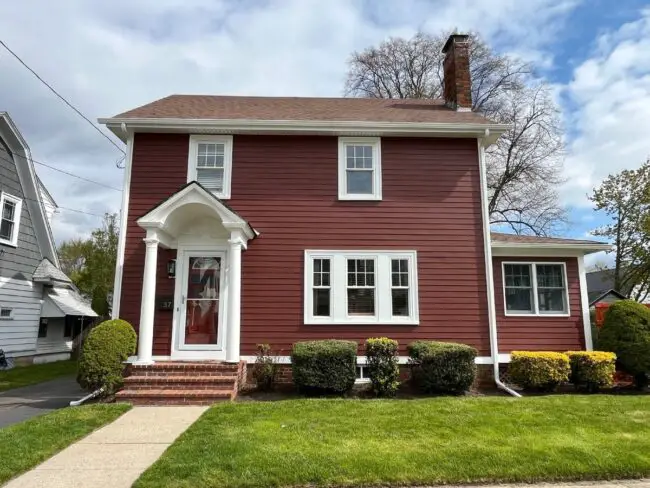 Classic Red and White Trim for Colonial Style