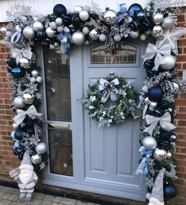 Charming Winter Scene in Blue and Silver