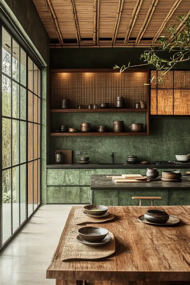 Kitchen Design with Matcha Influence