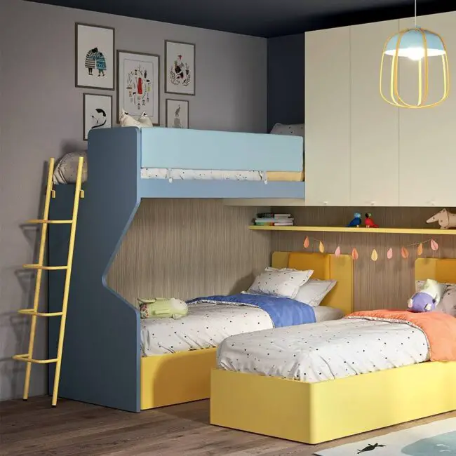 Pastel Loft Bed with Storage