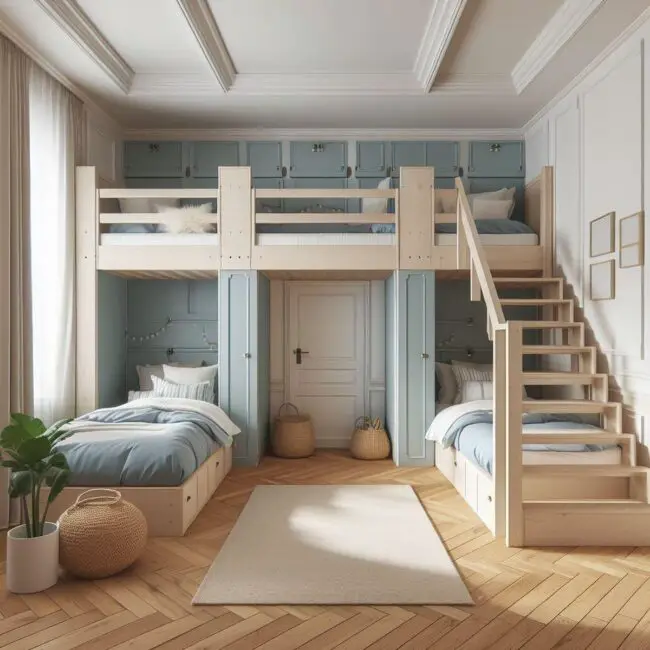 Double Loft with Stairs and Natural Elements