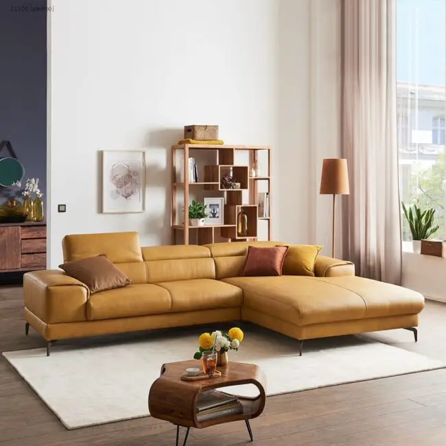 Warmth of a Tan Leather Sectional