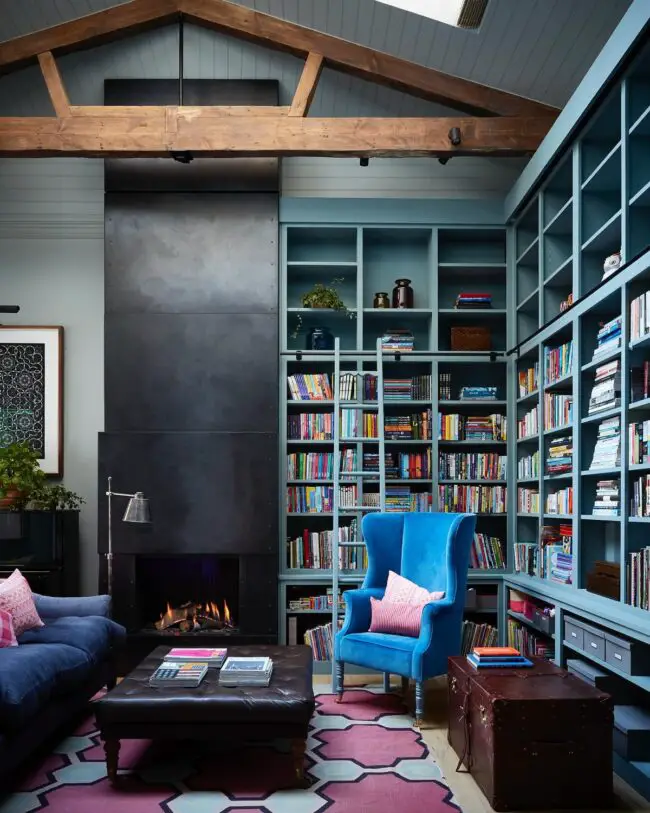 Spacious Library Featuring High Ceilings