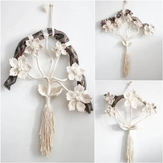 Driftwood Floral Art Exuding Delicate Beauty