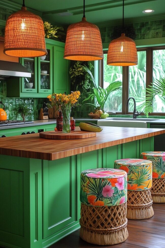 Lush Island-Inspired Kitchen Retreat