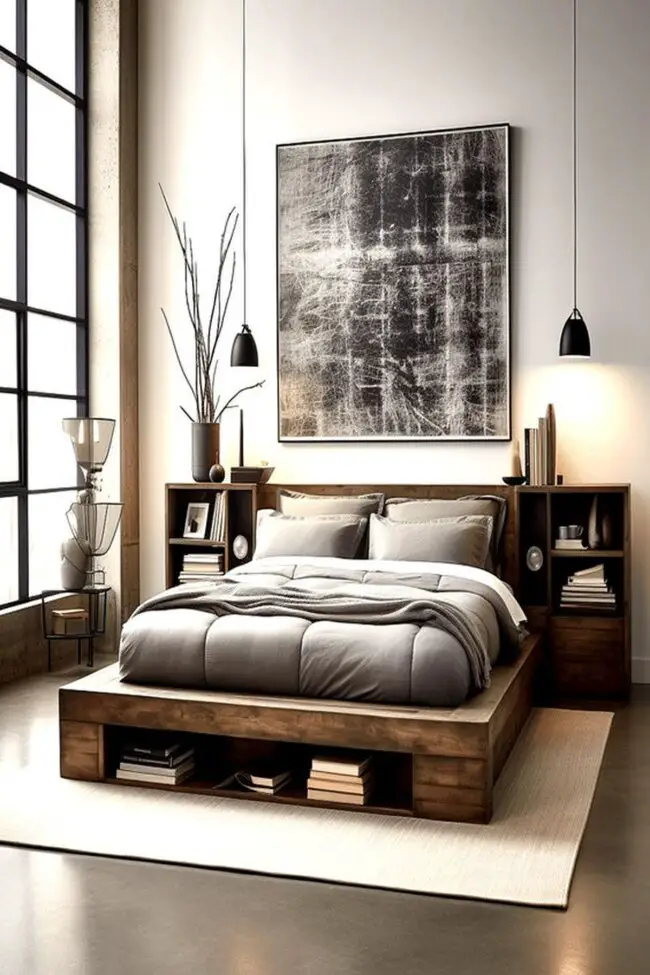 Stylish Bedroom Embracing Strong Masculine A