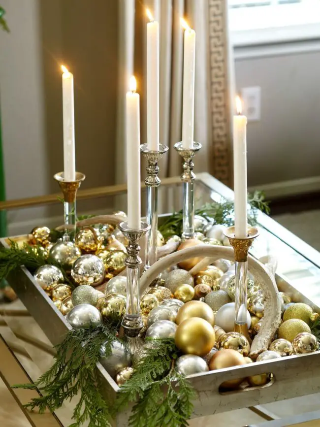 Chic Metallic Christmas Display