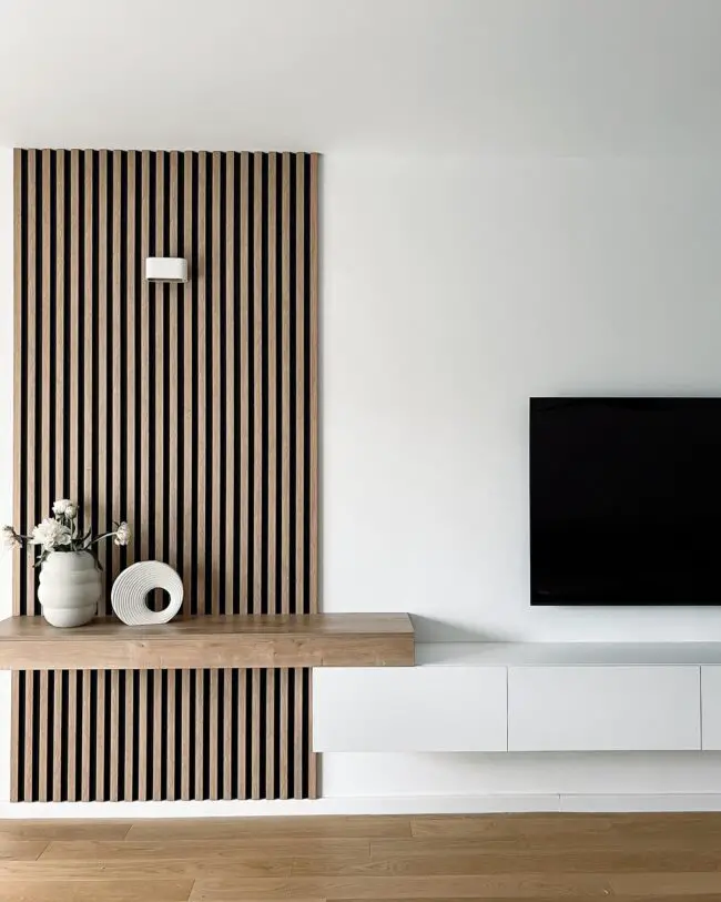 Wooden Paneling with Subtle Shelving