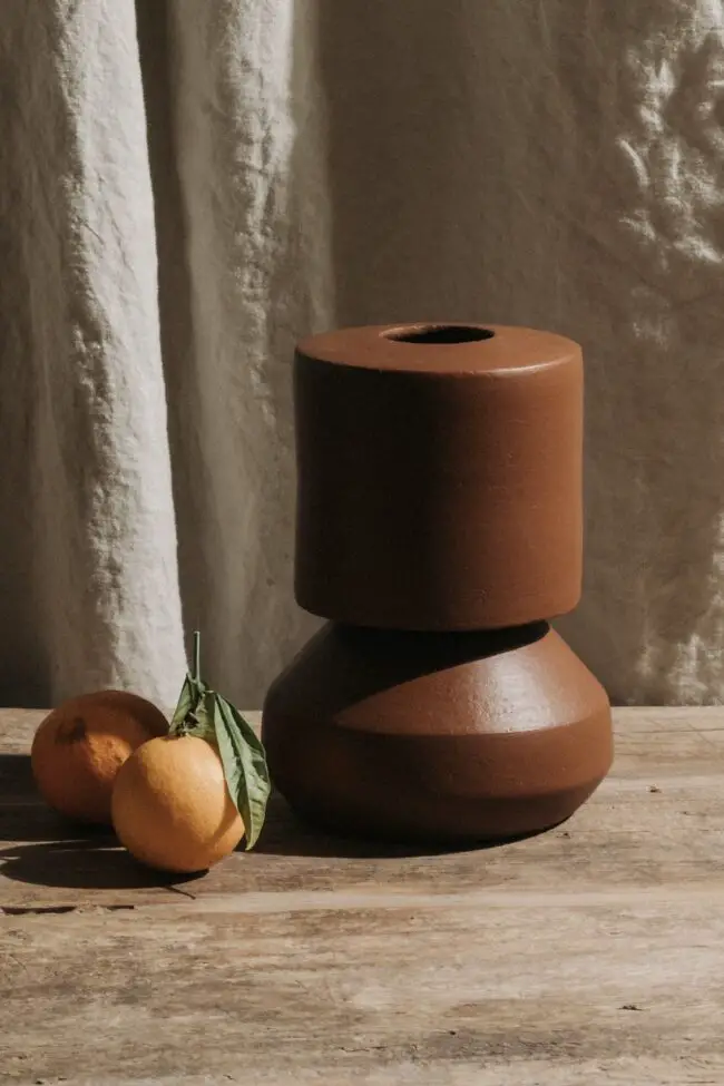 Minimalist terracotta vase