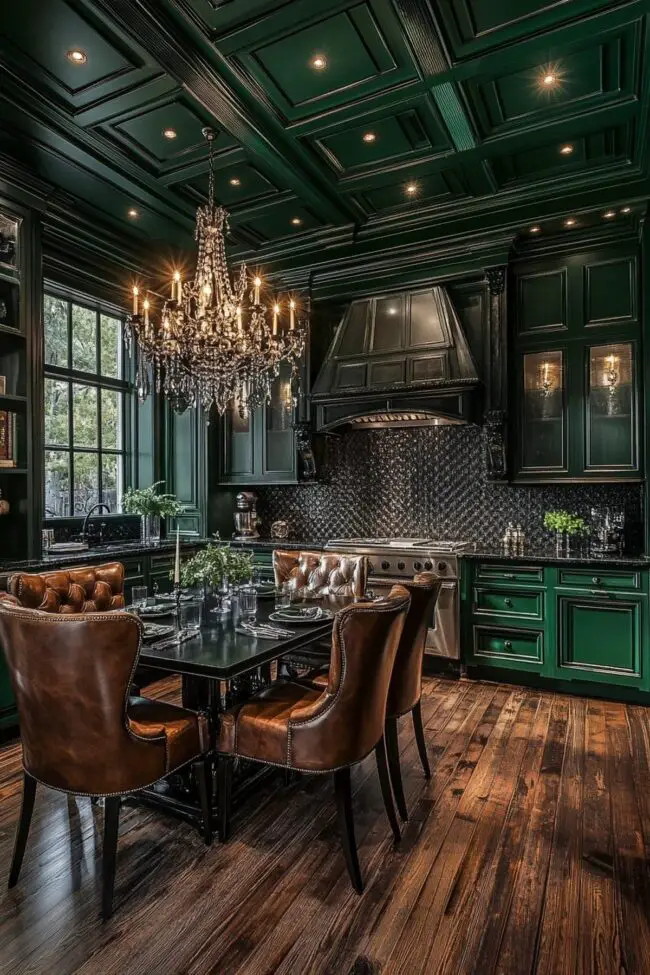 Rich Emerald Kitchen Design Inspiration