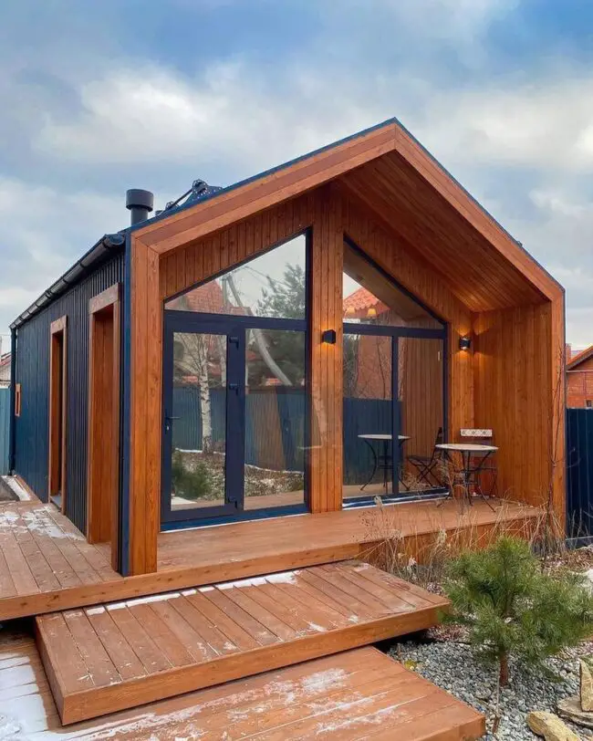 Tiny Home with Modern Cedar and Black