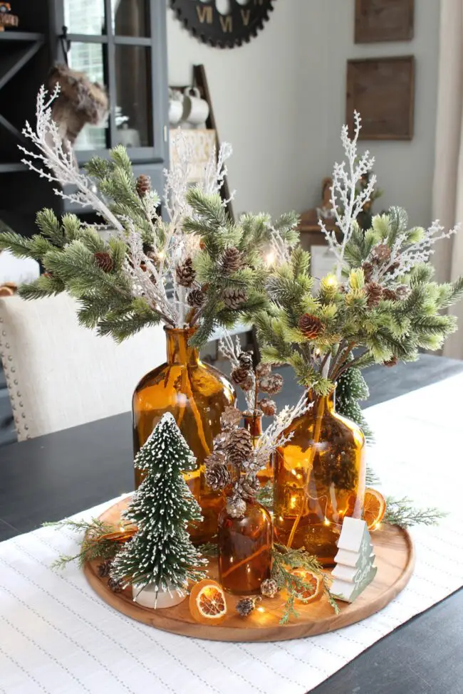 Amber Glass Holiday Centerpiece