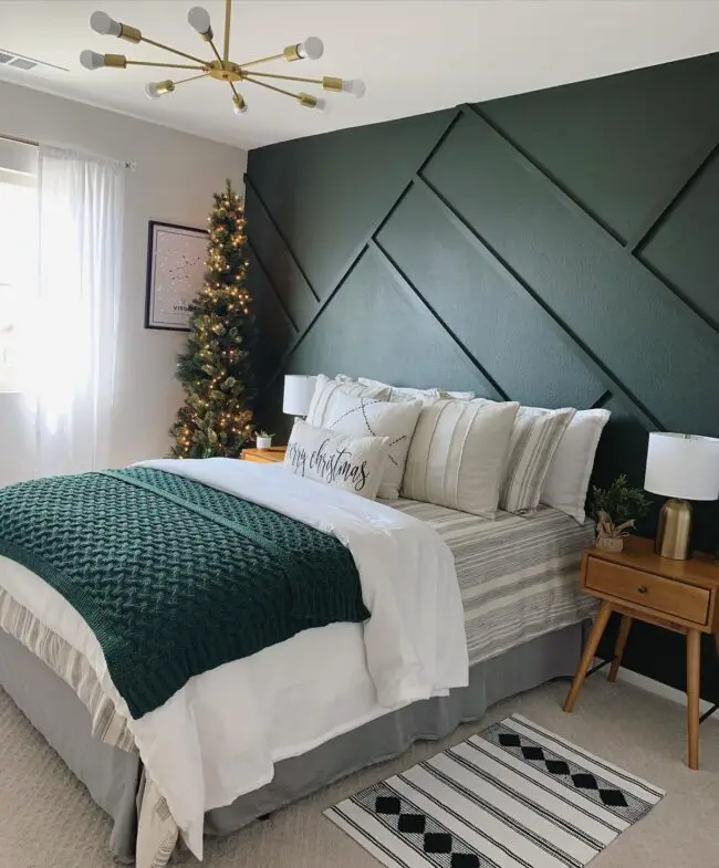 Evergreen Accents and Geometric Wall Designs