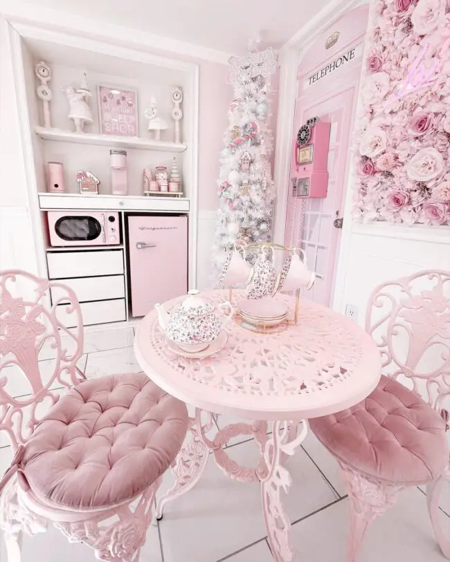 Charming Retro Pink Tea Setup