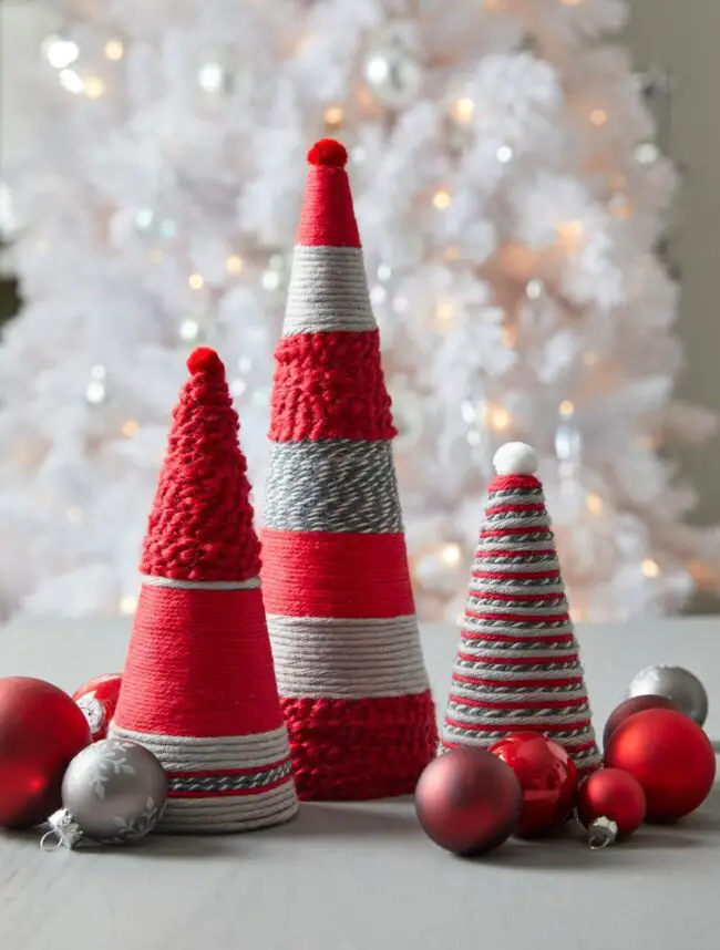 Festive Yarn Trees for Holiday Cheer