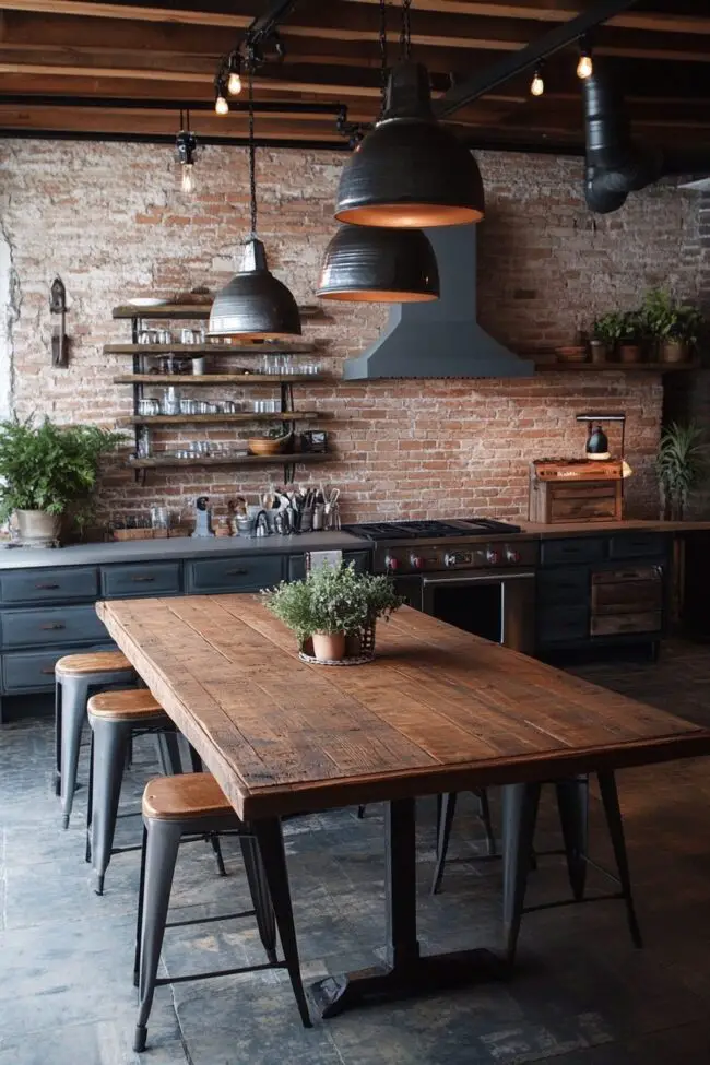 Charming Industrial-Style Kitchen Design