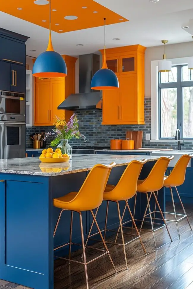 Dynamic Color Block Kitchen Designs