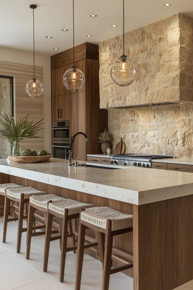 Calming Sandstone Culinary Space