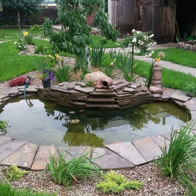 Layered Garden Pond Serenity